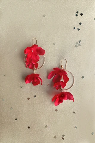 Kolczyki Tuberose Red