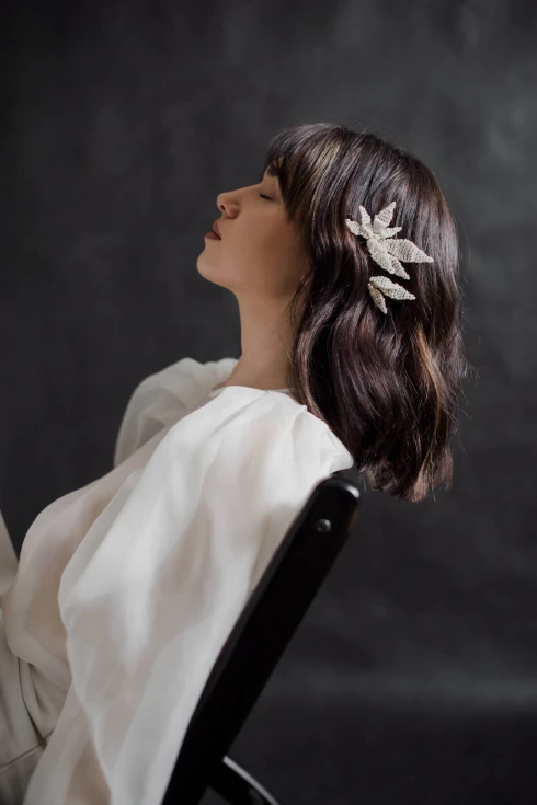 Spinki ślubne z perłami w kształcie kwiatów Pearl Orchid 