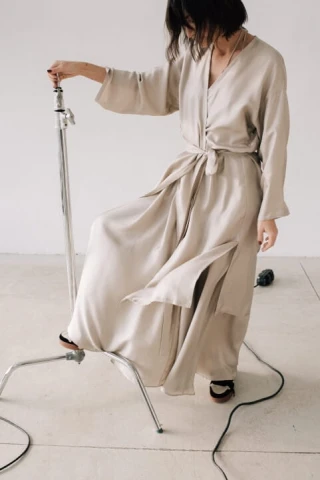 Jedwabne Kimono Nel Greige