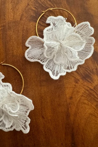 Kolczyki Koła z Koronką Nancy Hoops